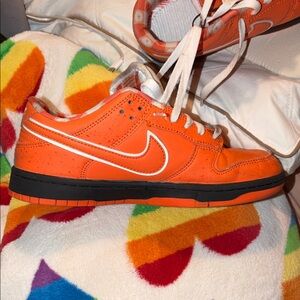 Nike SB DunksKids Orange and White Sneakers